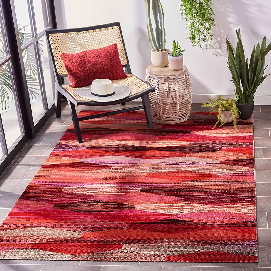 AFG Rug ラグ（RED）Landscape Products Safavieh Adirondack Lannet 4 X 6 (ft) Red/Black Indoor Abstract